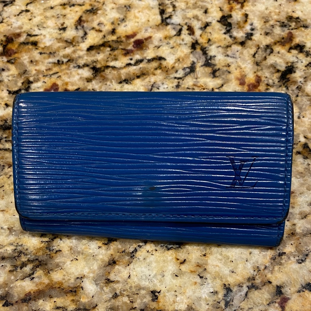 Louis Vuitton Blue Epi 4 Key Holder - with COA!